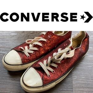 Converse Red Sequin Shoes Women’s 8